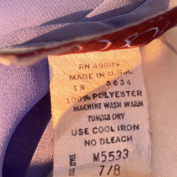 Vintage 70s 80s Periwinkle Secretary Dress - Picture 8 of 8